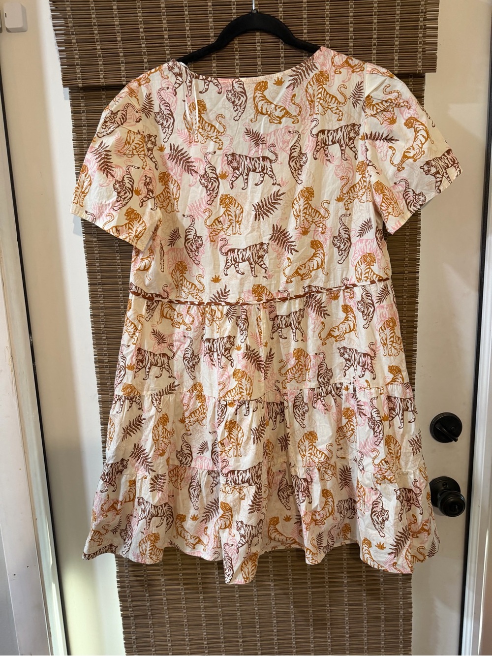 Umgee Feeling Fierce Pink Tiger Print V-Neck Tiered Dress - Picture 4 of 4